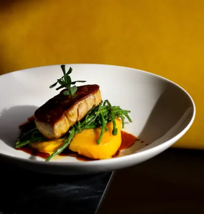 A dinner with food and wine pairings